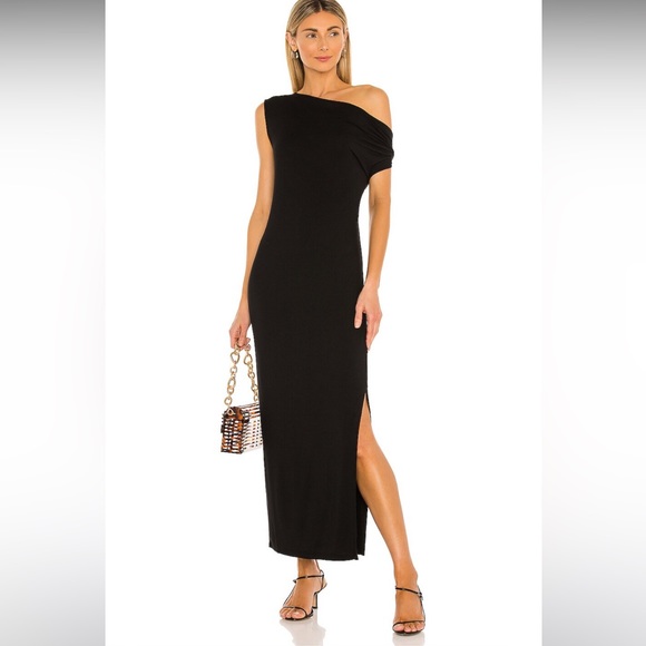Enza Costa Exposed Shoulder Maxi Dress in Black Size XS - Picture 1 of 9